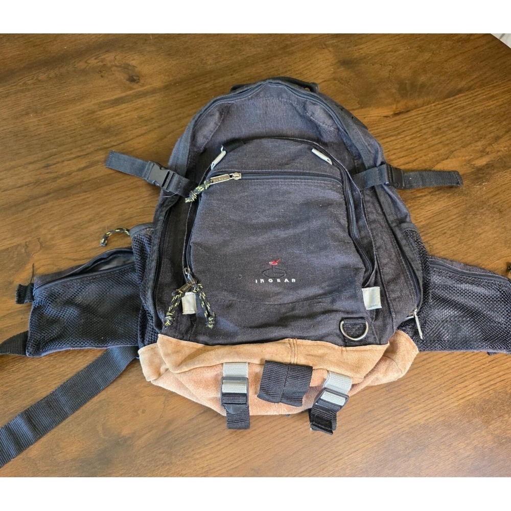 In Gear Men's Black Multi Compartment Canvas‎ Backpack Preowned